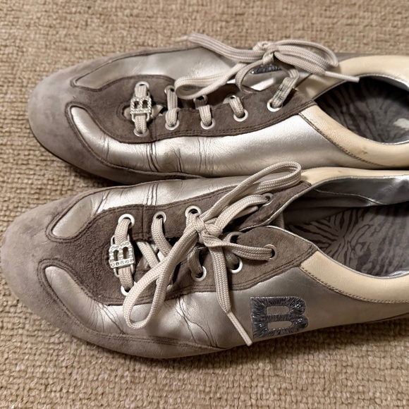 Size 8.5 - Bebe Sport Women’s Sneakers- Metallic Silver - Picture 1 of 3